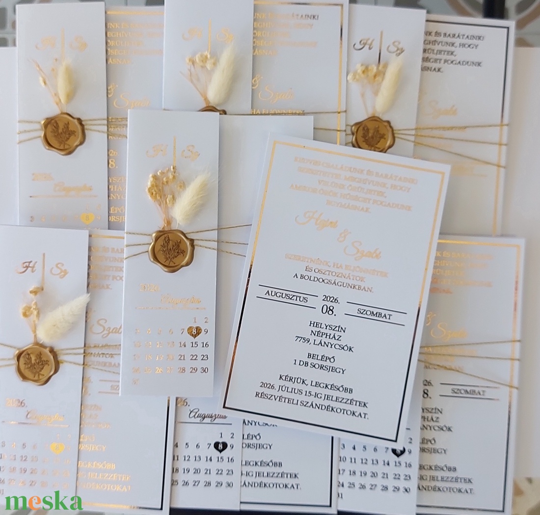 Romantikus esküvői meghívó  viaszpecséttel  - esküvő - meghívó & kártya - meghívó - Meska.hu