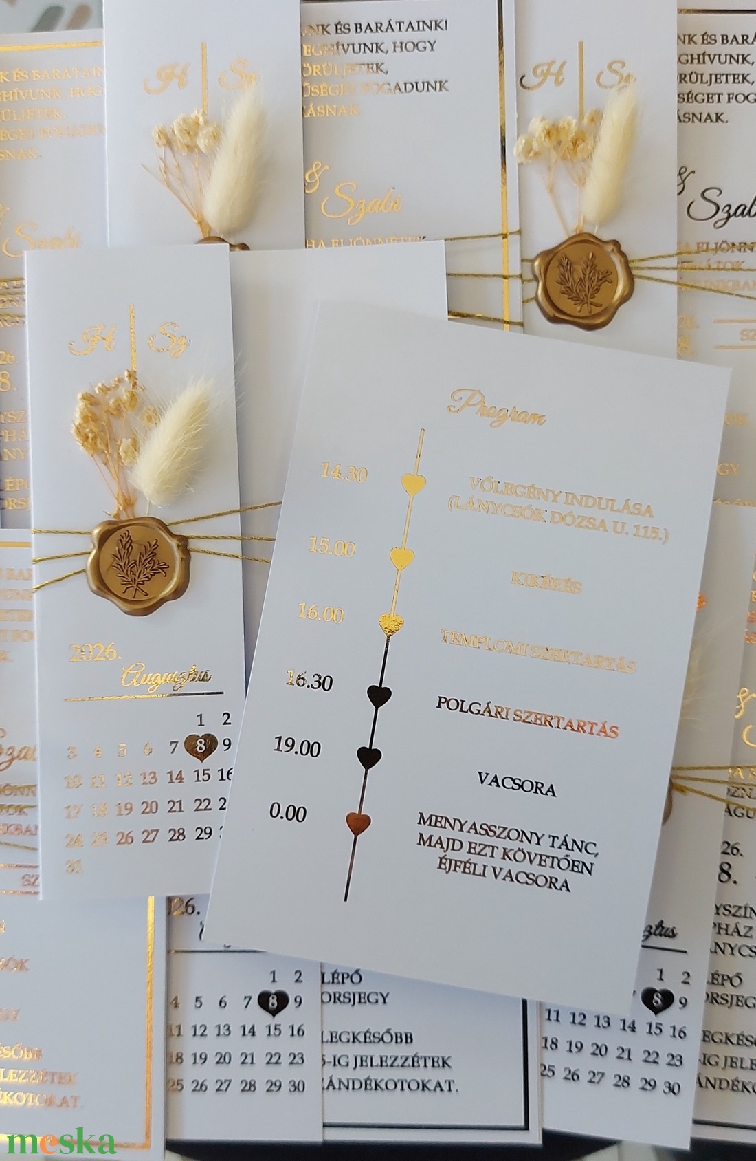 Romantikus esküvői meghívó  viaszpecséttel  - esküvő - meghívó & kártya - meghívó - Meska.hu