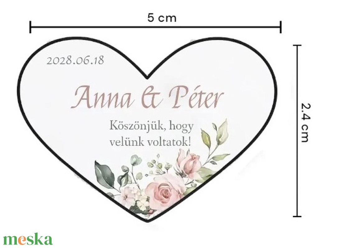 Szív alakú üveg, kupakkal, címkével - esküvő - emlék & ajándék - köszönőajándék - Meska.hu