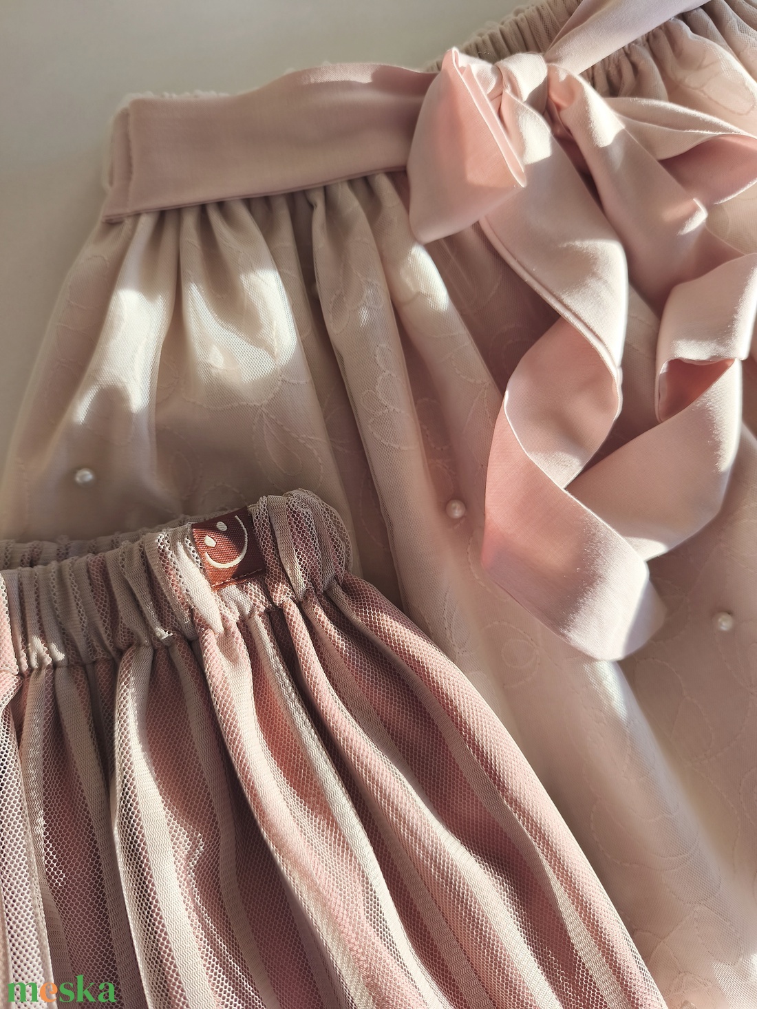 Mályva színű csíkos tüllszoknya - ruha & divat - babaruha & gyerekruha - szoknya - Meska.hu