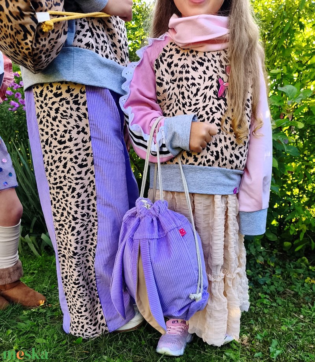 Lila kord nyuszis hátizsák - táska & tok - hátizsák - hátizsák - Meska.hu