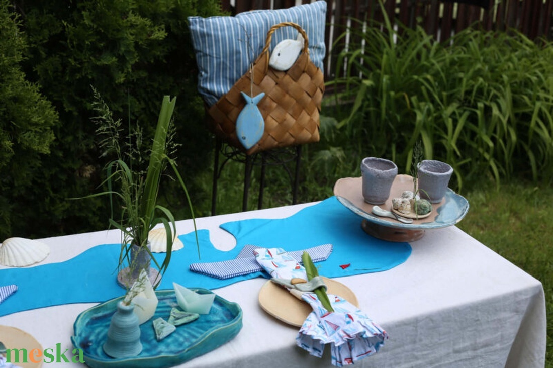 Balaton Blue terítő  - otthon & életmód - konyhafelszerelés, tálalás - tálalás - terítő - Meska.hu