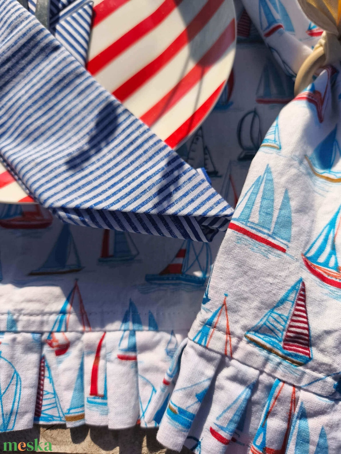 Balaton Blue fodros asztalkendő szett  - otthon & életmód - konyhafelszerelés, tálalás - konyhai textil - szalvéta - Meska.hu