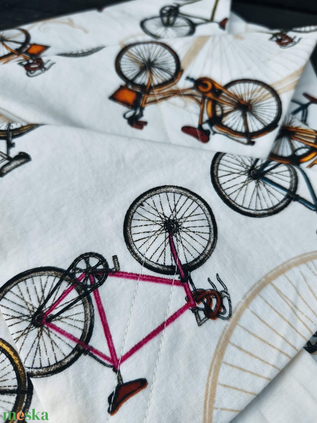 Újraszalvéta bringás - táska & tok - uzsonna- & ebéd tartó - szendvics csomagoló - Meska.hu