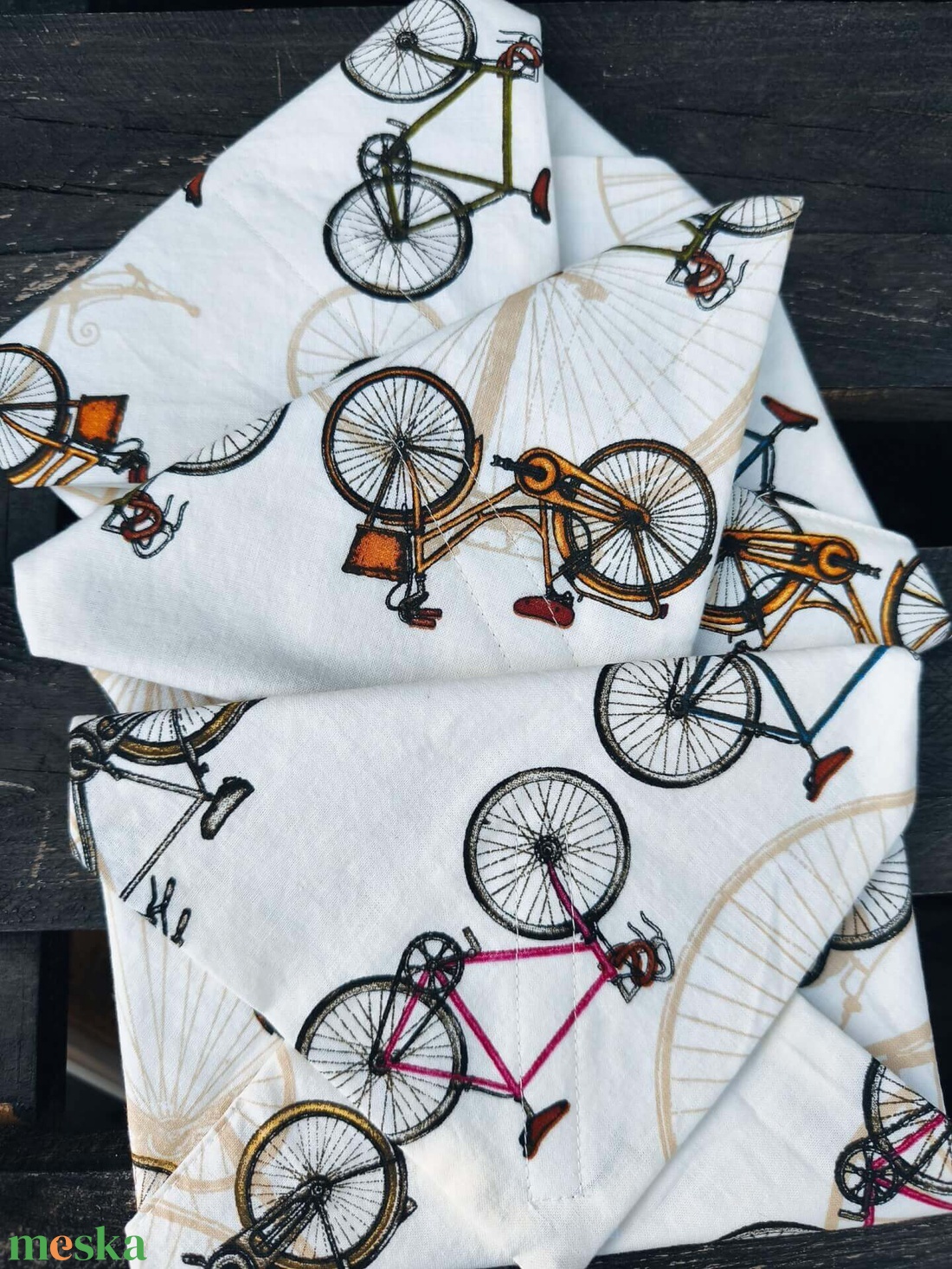 Újraszalvéta bringás - táska & tok - uzsonna- & ebéd tartó - szendvics csomagoló - Meska.hu