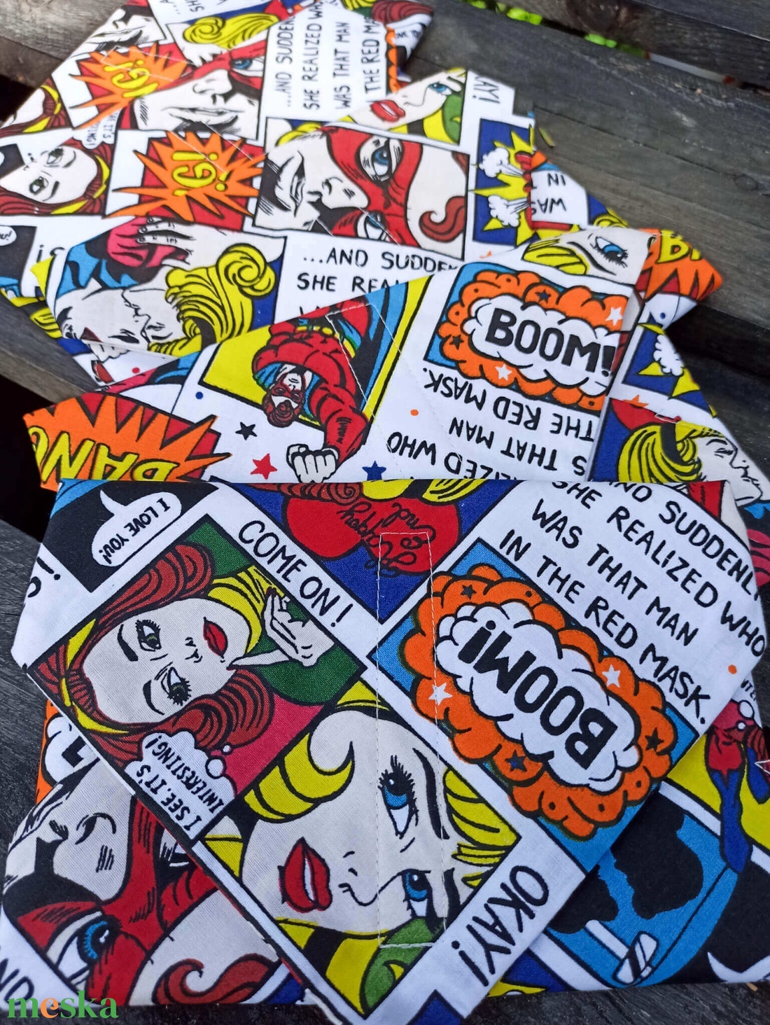 Újraszalvéta képregény  - táska & tok - uzsonna- & ebéd tartó - szendvics csomagoló - Meska.hu