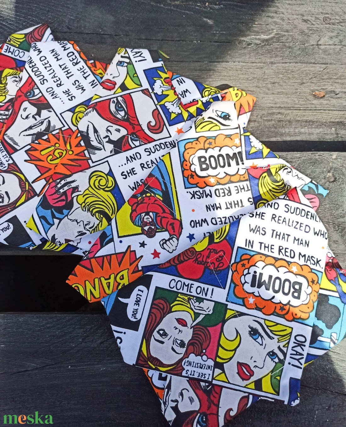 Újraszalvéta képregény  - táska & tok - uzsonna- & ebéd tartó - szendvics csomagoló - Meska.hu