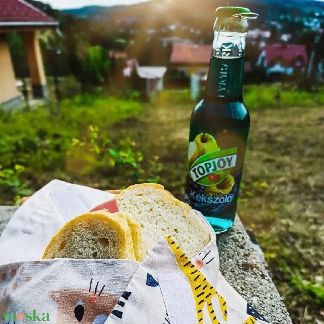 Újraszalvéta unikornis masnival - táska & tok - uzsonna- & ebéd tartó - szendvics csomagoló - Meska.hu