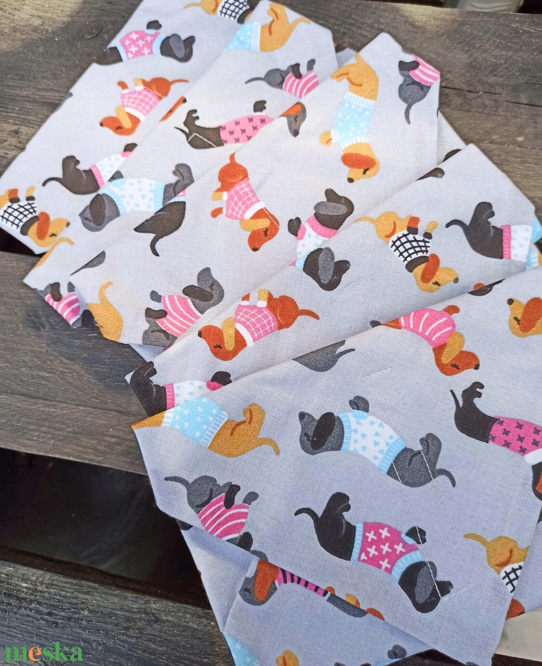 Újraszalvéta tacskó - táska & tok - uzsonna- & ebéd tartó - szendvics csomagoló - Meska.hu