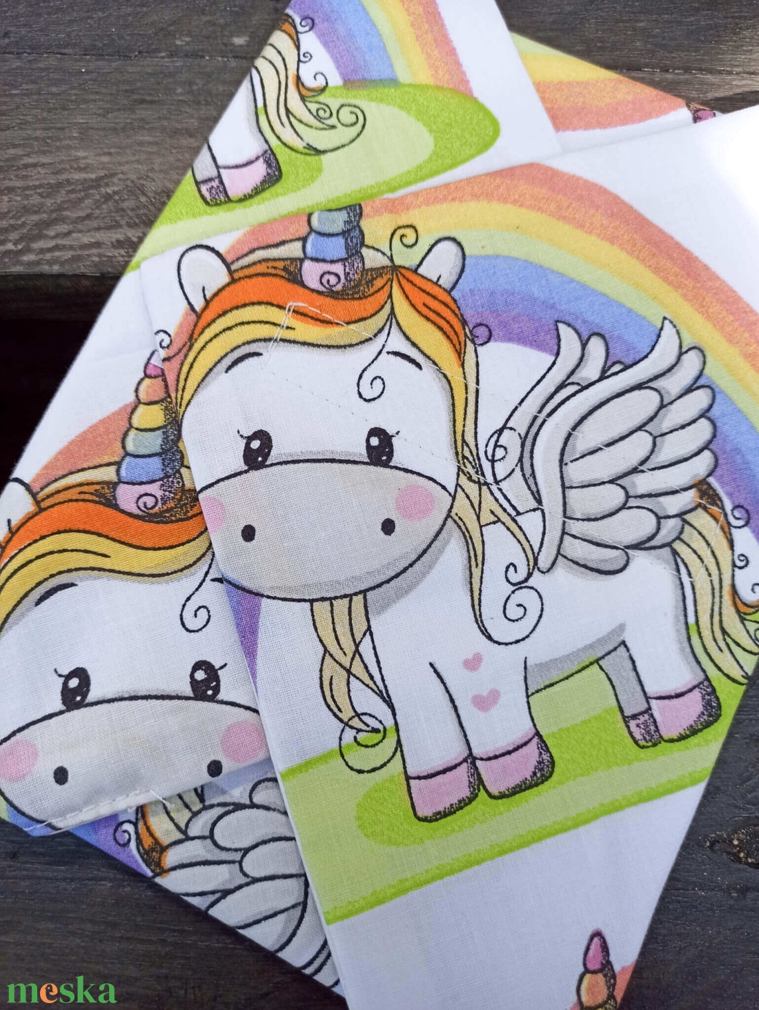 Újraszalvéta unikornis szivárvány  - táska & tok - uzsonna- & ebéd tartó - szendvics csomagoló - Meska.hu