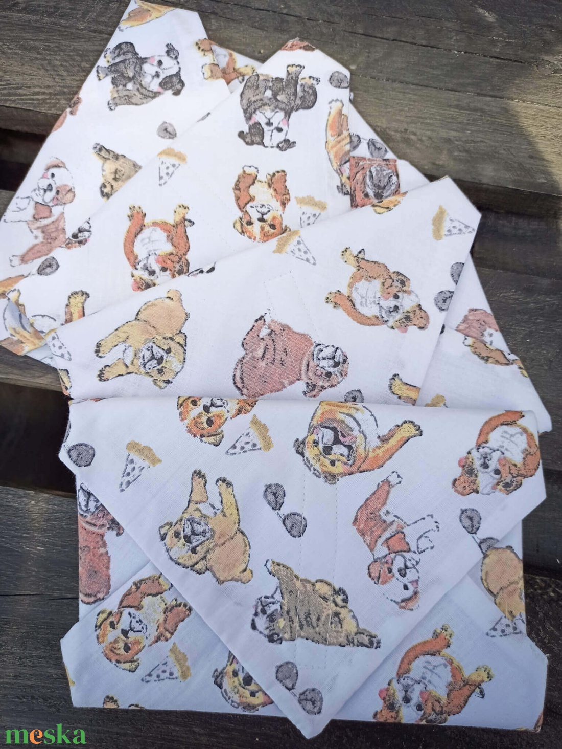 Újraszalvéta bulldog - táska & tok - uzsonna- & ebéd tartó - szendvics csomagoló - Meska.hu