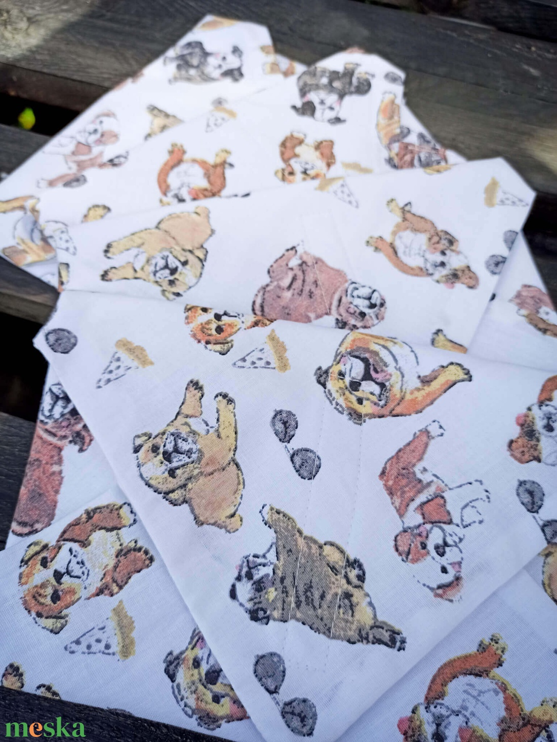 Újraszalvéta bulldog - táska & tok - uzsonna- & ebéd tartó - szendvics csomagoló - Meska.hu