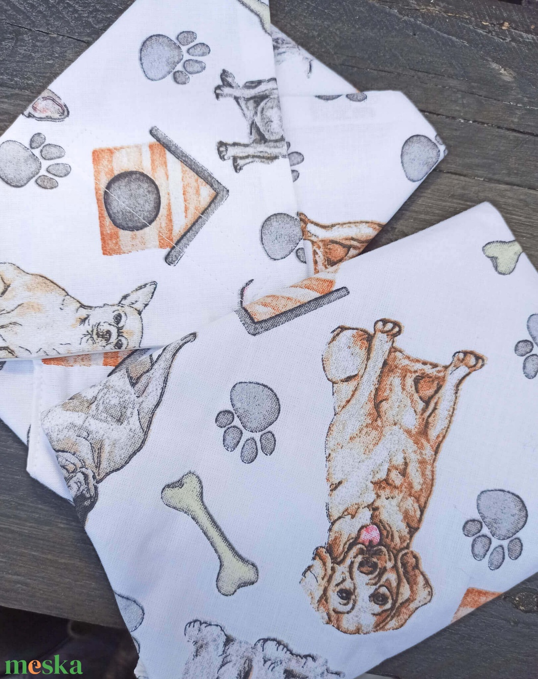 Újraszalvéta kutya - táska & tok - uzsonna- & ebéd tartó - szendvics csomagoló - Meska.hu