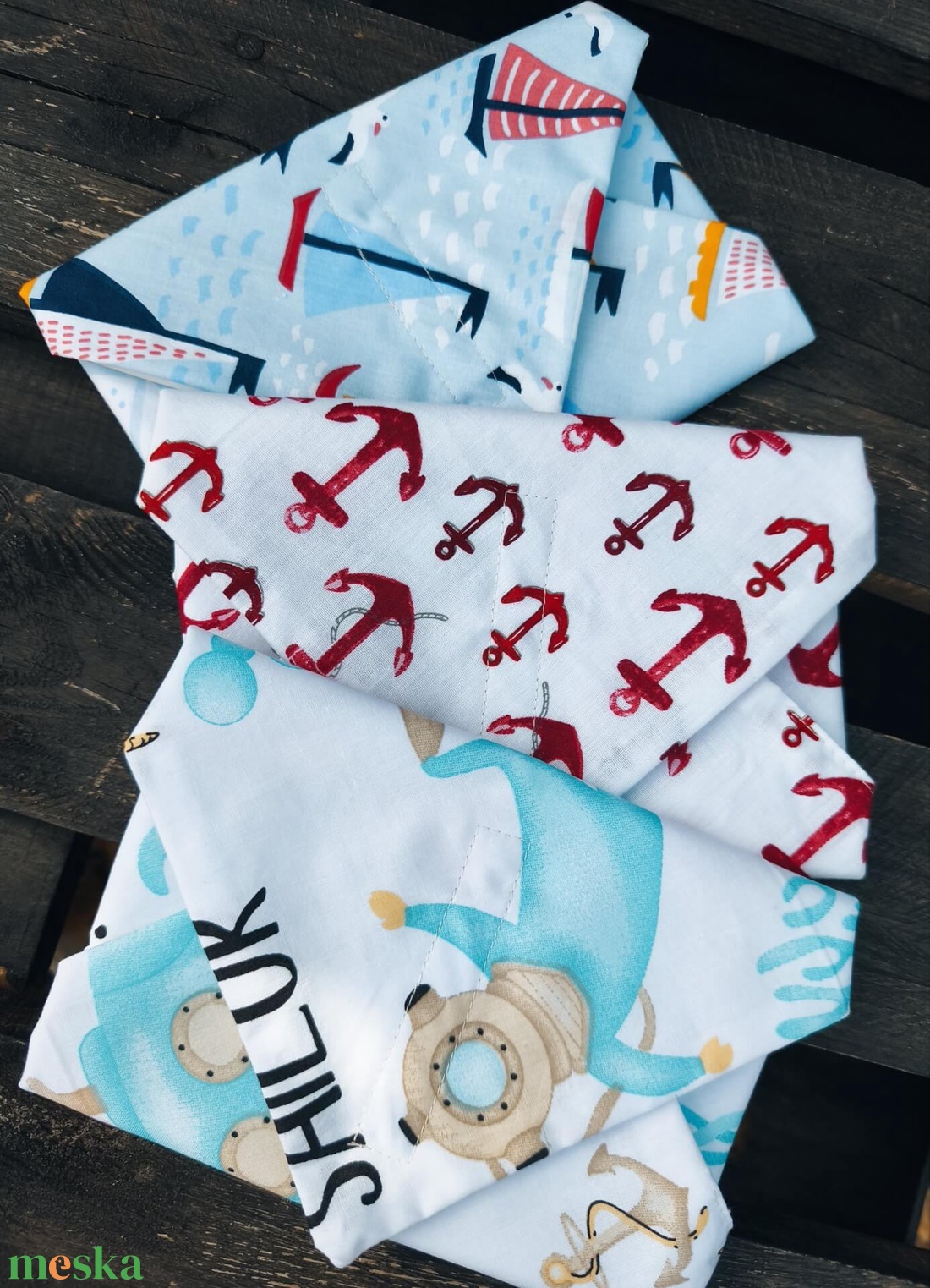 Újraszalvéta Tengerre fel! szett - táska & tok - uzsonna- & ebéd tartó - szendvics csomagoló - Meska.hu