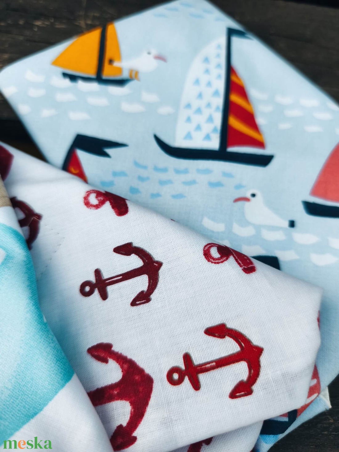 Újraszalvéta Tengerre fel! szett - táska & tok - uzsonna- & ebéd tartó - szendvics csomagoló - Meska.hu