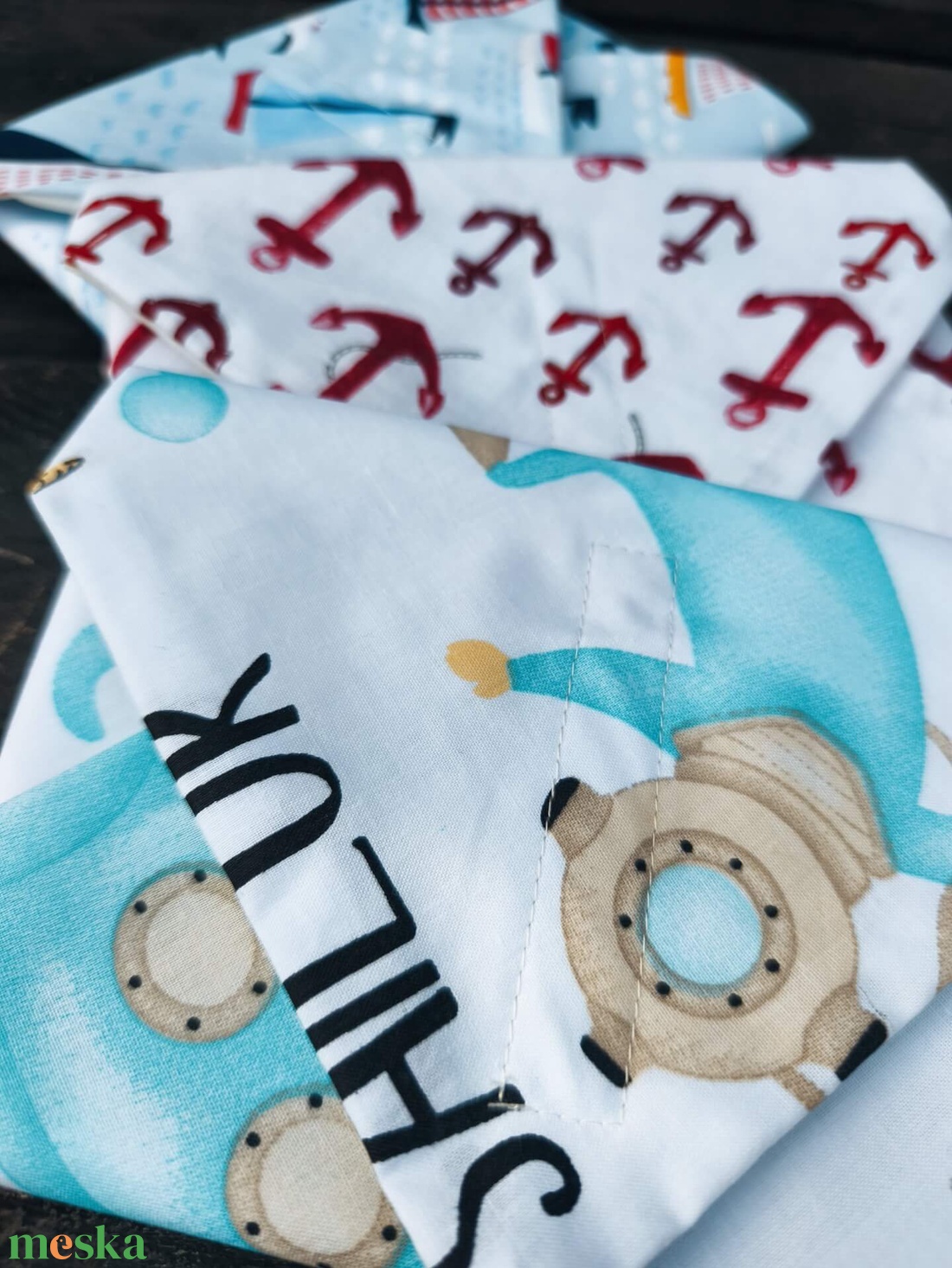 Újraszalvéta Tengerre fel! szett - táska & tok - uzsonna- & ebéd tartó - szendvics csomagoló - Meska.hu