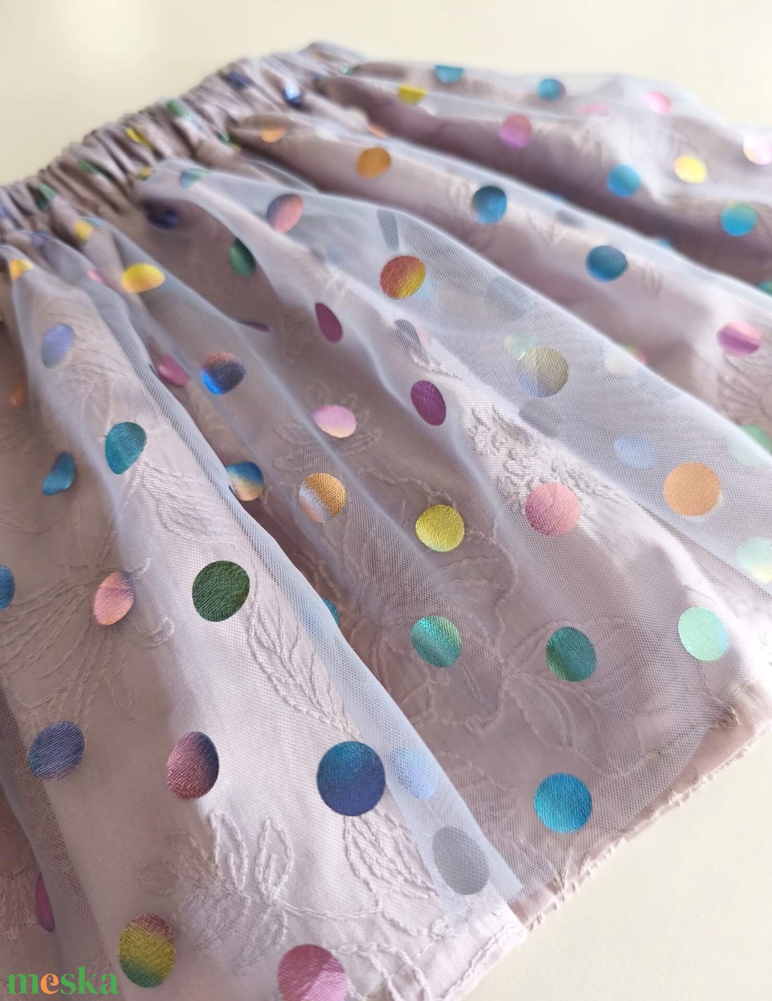 Lila pöttyös foil tüll szoknya - ruha & divat - babaruha & gyerekruha - szoknya - Meska.hu