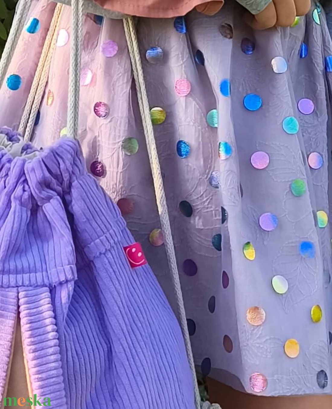 Lila pöttyös foil tüll szoknya - ruha & divat - babaruha & gyerekruha - szoknya - Meska.hu