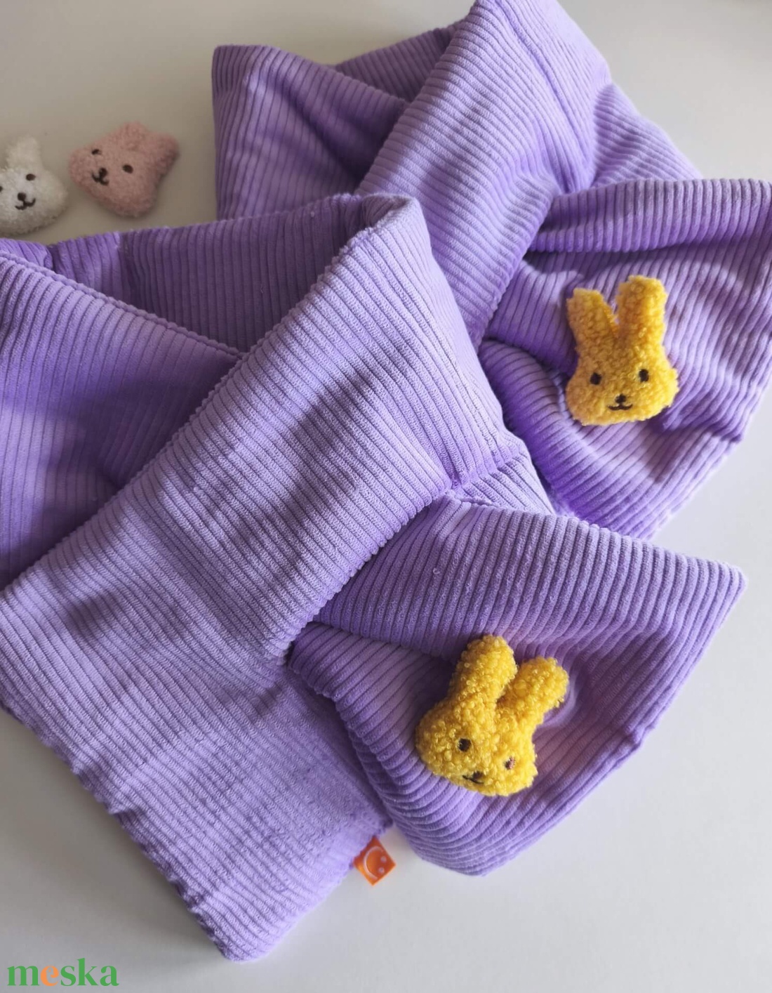 Lila kordbársony sál - ruha & divat - sál, sapka, kendő - sál - Meska.hu