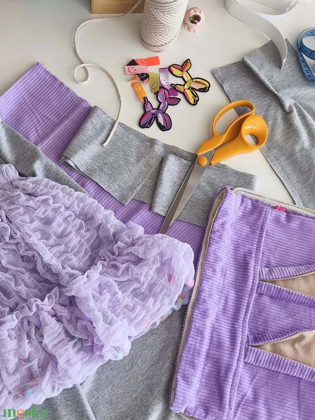 Lila gyűrt tüll szoknya - ruha & divat - babaruha & gyerekruha - szoknya - Meska.hu