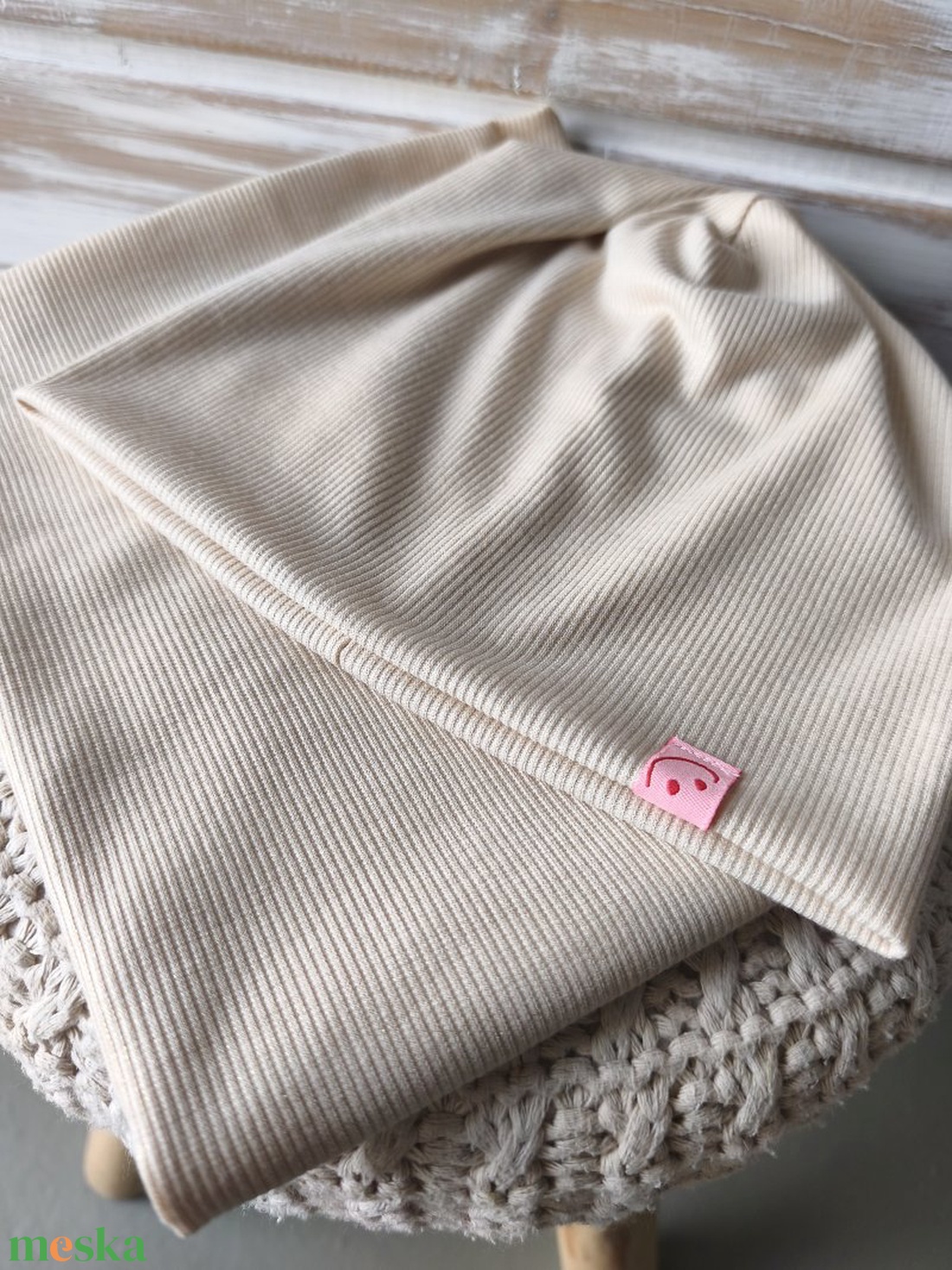 Bézs csillogós sapka sál szett  - ruha & divat - sál, sapka, kendő - sapka & sál szett - Meska.hu