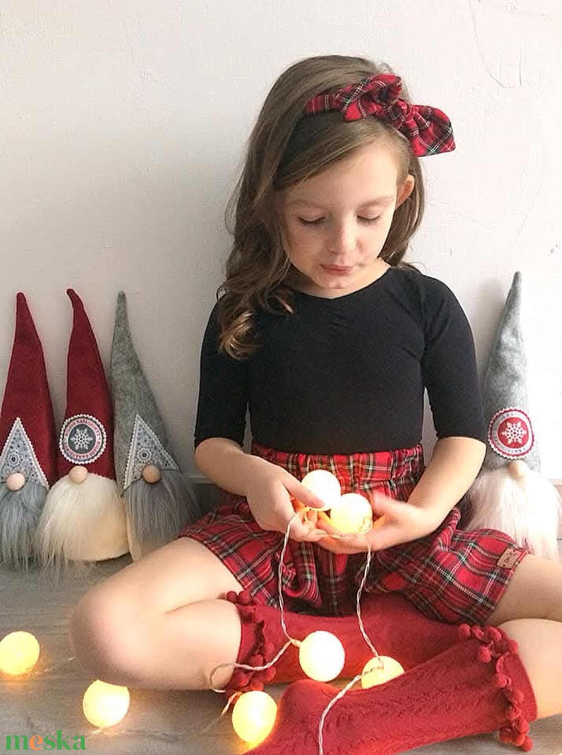 Skótkockás scrunchie és hajráf szett  - ruha & divat - hajdísz & hajcsat - hajráf & hajpánt - Meska.hu