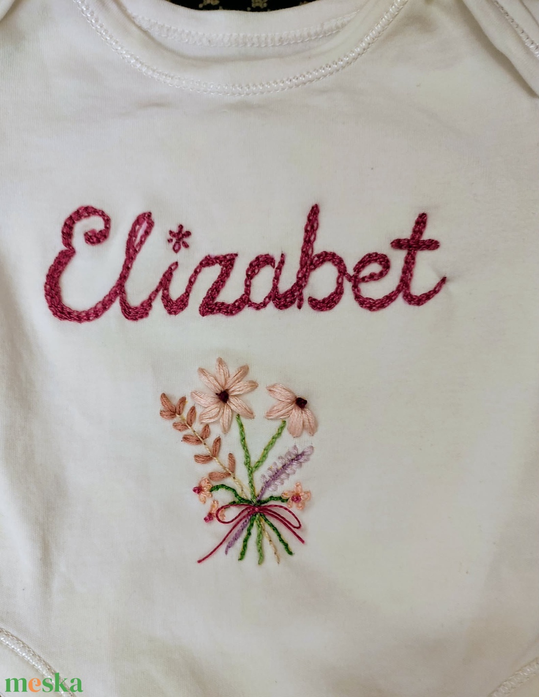 hímzett kislány ruhák - baba - mama - babaruházat - baba body - Meska.hu