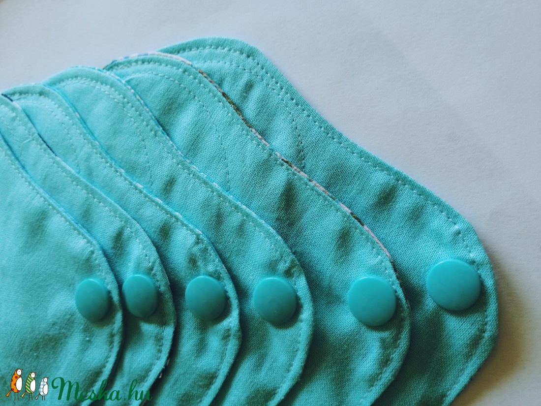 Pamut tisztasági betét szett TÜRKIZ KÉKSÉG - szépségápolás - intim higiénia - tisztasági betét - Meska.hu