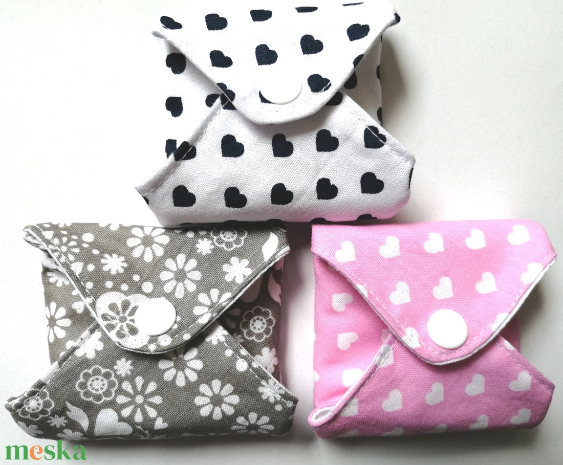 Pamut tisztasági betét szett Szerelmes, vízhatlan  - szépségápolás - intim higiénia - intimbetét - Meska.hu