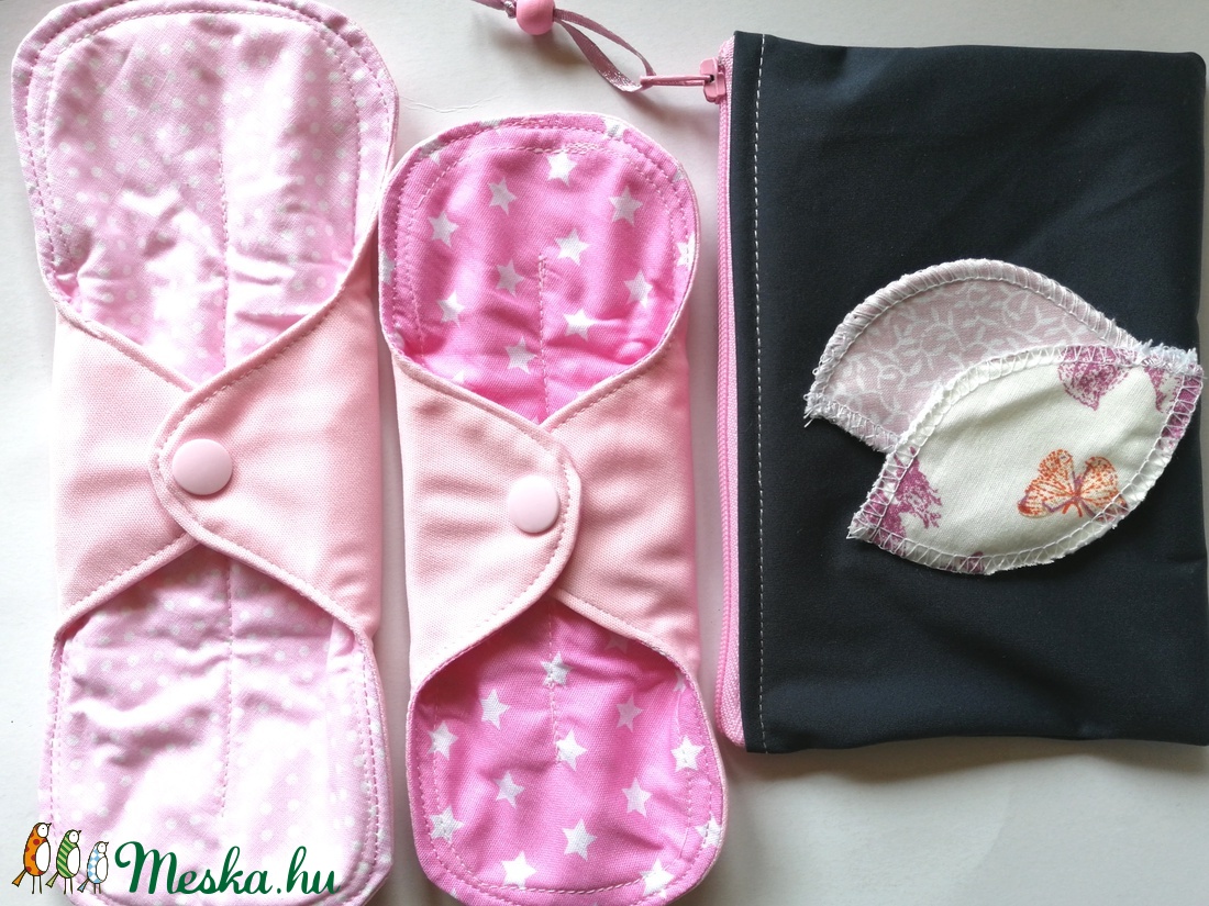 Pamut intim betét szett - Kezdőcsomag - Rózsaszín - szépségápolás - intim higiénia - tisztasági betét - Meska.hu