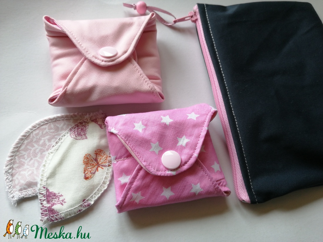 Pamut intim betét szett - Kezdőcsomag - Rózsaszín - szépségápolás - intim higiénia - tisztasági betét - Meska.hu