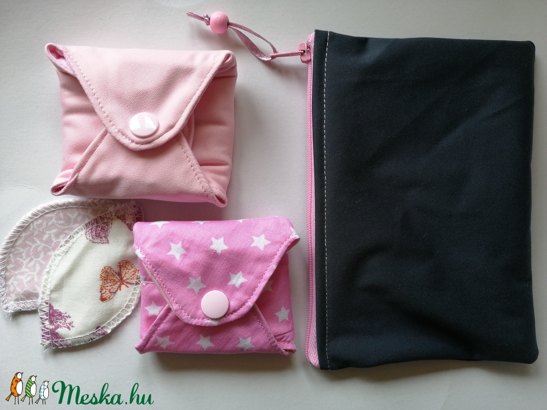 Pamut intim betét szett - Kezdőcsomag - Rózsaszín - szépségápolás - intim higiénia - tisztasági betét - Meska.hu