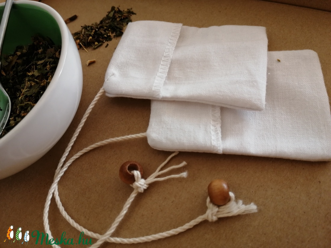 Pamut teafilter /ökomegoldás 2 db-os - otthon & életmód - konyhafelszerelés, tálalás - Meska.hu