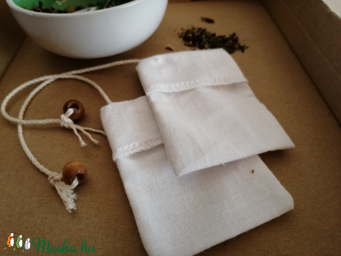 Pamut teafilter /ökomegoldás 2 db-os - otthon & életmód - konyhafelszerelés, tálalás - Meska.hu