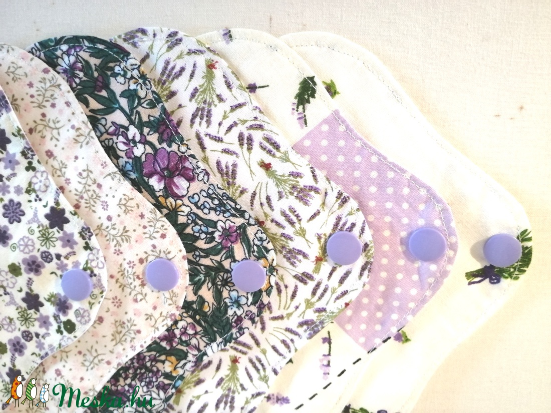 Pamut tisztasági betét szett Levendula - szépségápolás - intim higiénia - tisztasági betét - Meska.hu