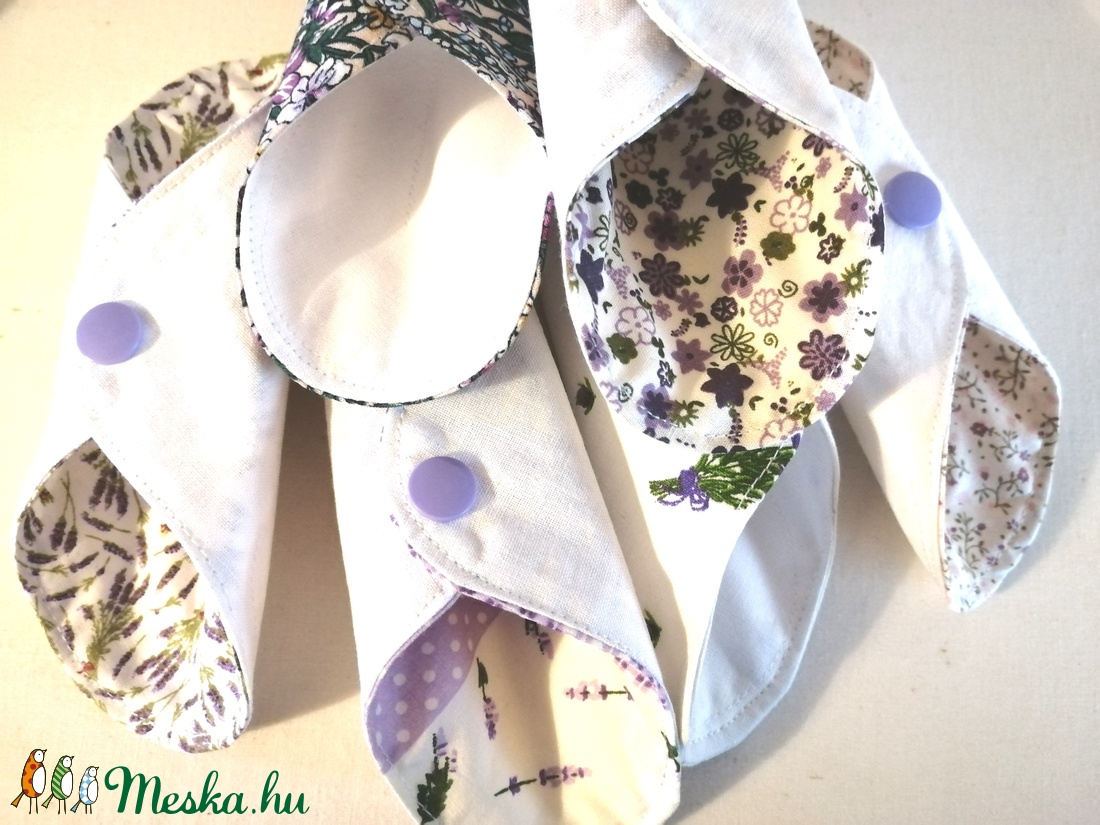 Pamut tisztasági betét szett Levendula - szépségápolás - intim higiénia - tisztasági betét - Meska.hu