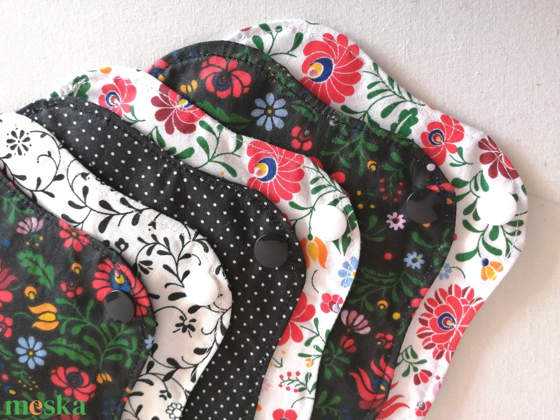 Pamut tisztasági betét szett Motívumok - szépségápolás - intim higiénia - tisztasági betét - Meska.hu