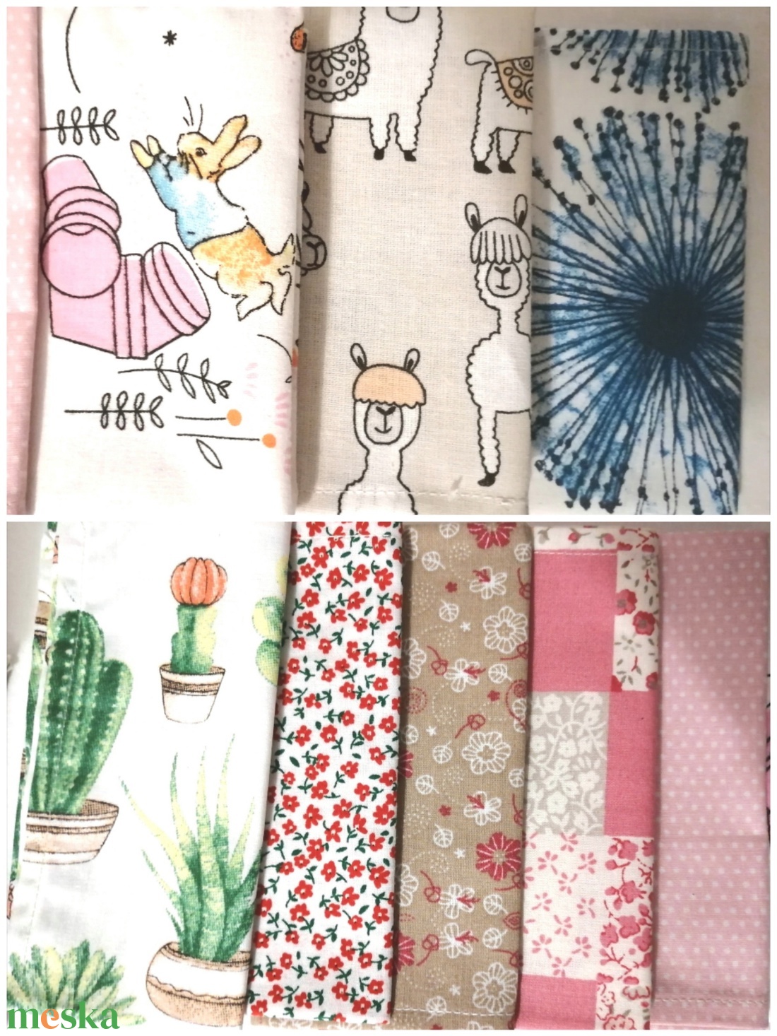 Pamut zsebkendő, Egyszer volt hol nem volt 2 db-os szettben - szépségápolás - textil zsebkendő - Meska.hu