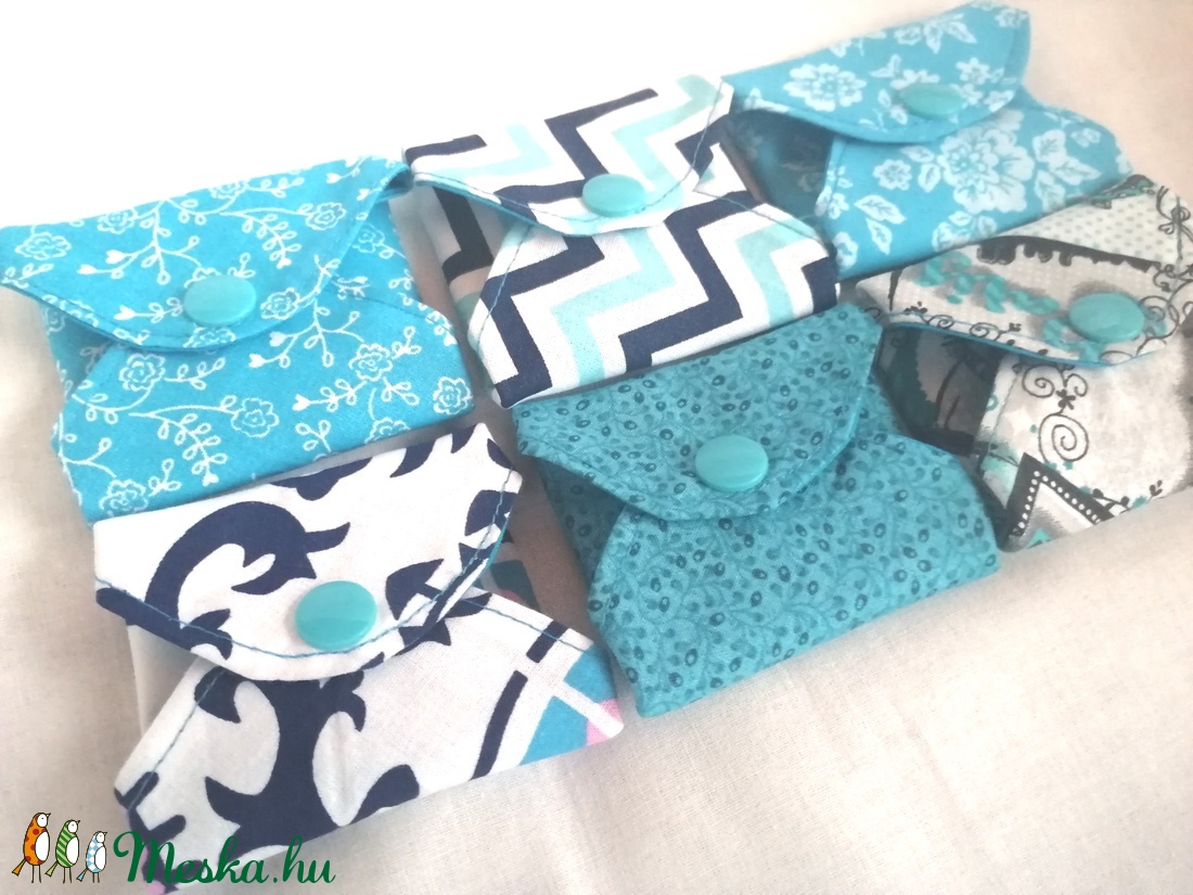 Pamut tisztasági betét szett TÜRKIZ KÉKSÉG - szépségápolás - intim higiénia - tisztasági betét - Meska.hu