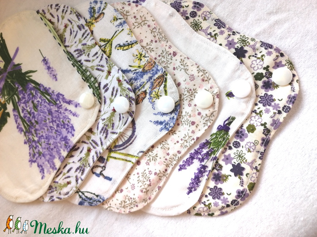 Pamut tisztasági betét szett Levendula - szépségápolás - intim higiénia - tisztasági betét - Meska.hu