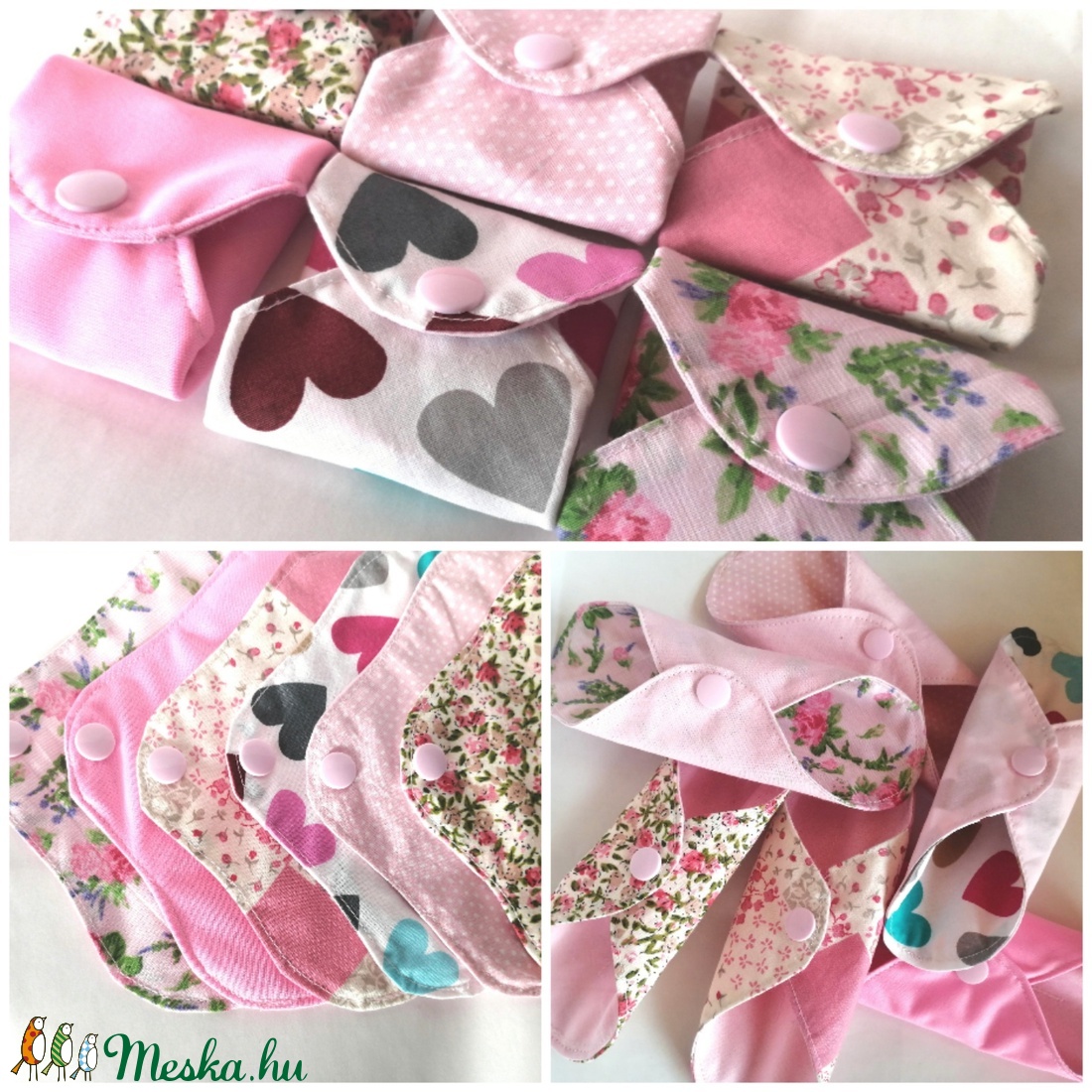 Pamut tisztasági betét szett Rózsaszín nőiesség - szépségápolás - intim higiénia - tisztasági betét - Meska.hu