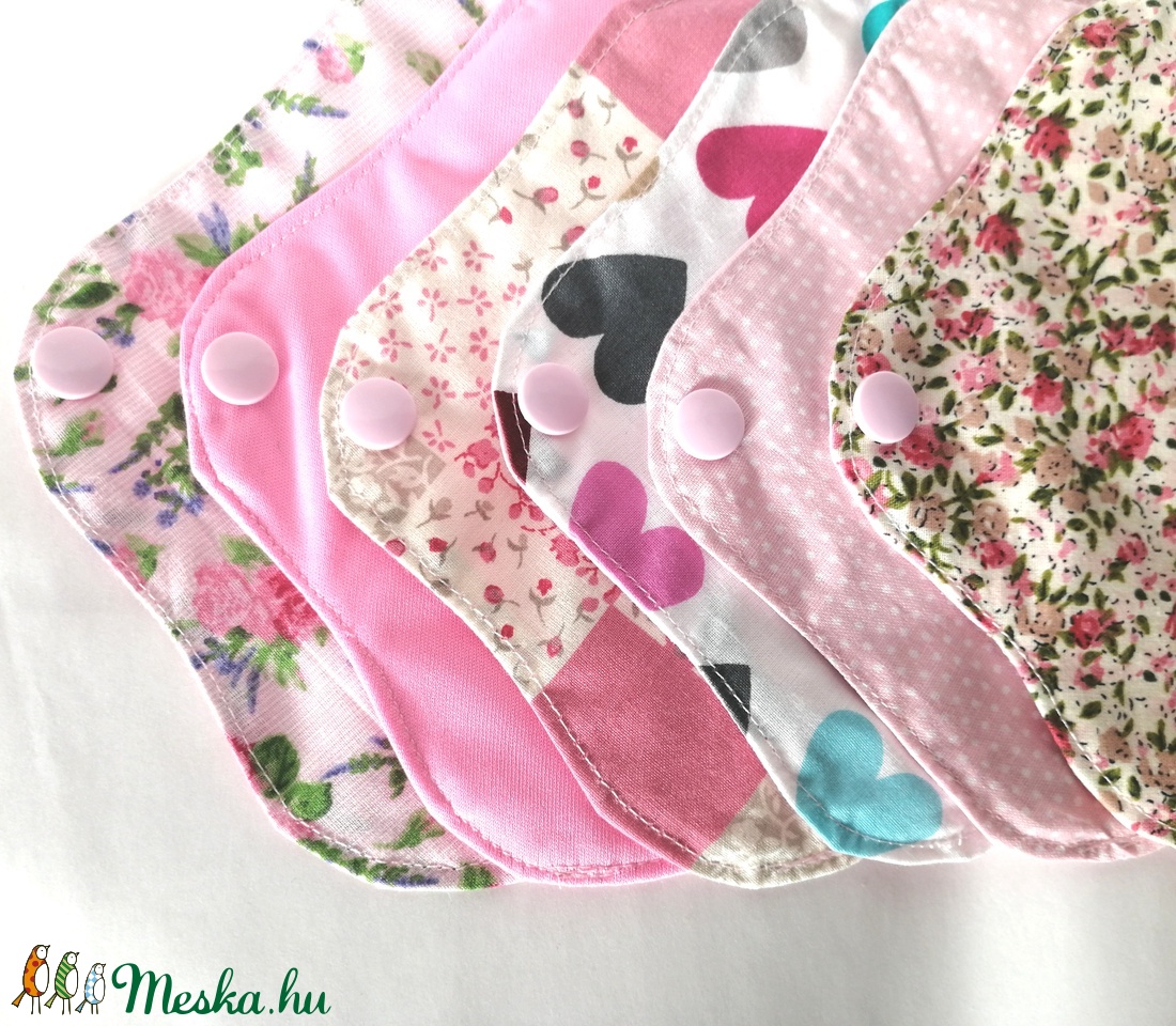 Pamut tisztasági betét szett Rózsaszín nőiesség - szépségápolás - intim higiénia - tisztasági betét - Meska.hu