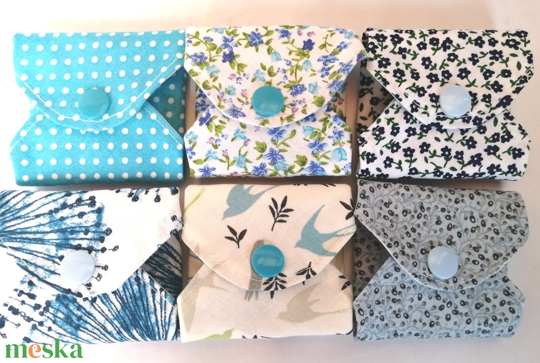 Pamut tisztasági betét szett KÉKSÉG - szépségápolás - intim higiénia - tisztasági betét - Meska.hu
