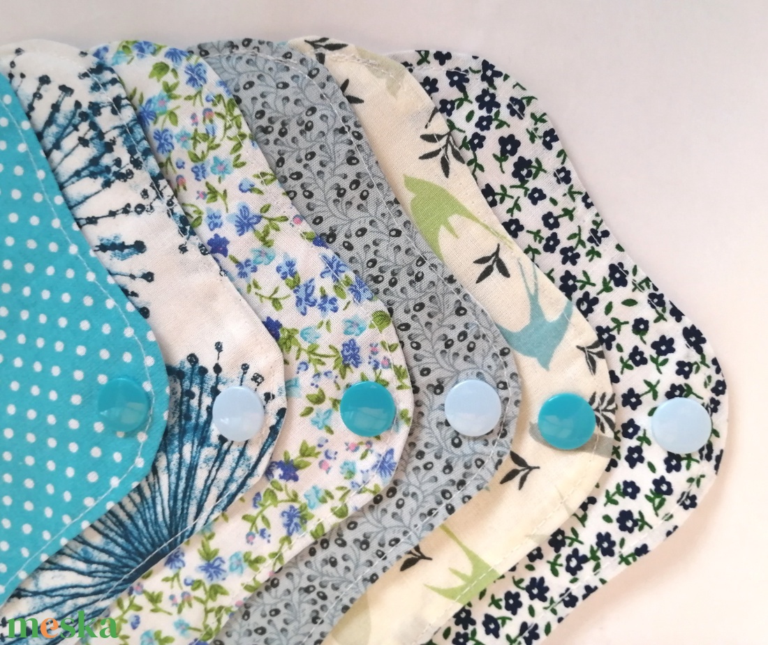 Pamut tisztasági betét szett KÉKSÉG - szépségápolás - intim higiénia - tisztasági betét - Meska.hu