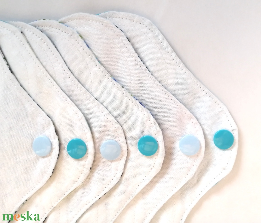 Pamut tisztasági betét szett KÉKSÉG - szépségápolás - intim higiénia - tisztasági betét - Meska.hu