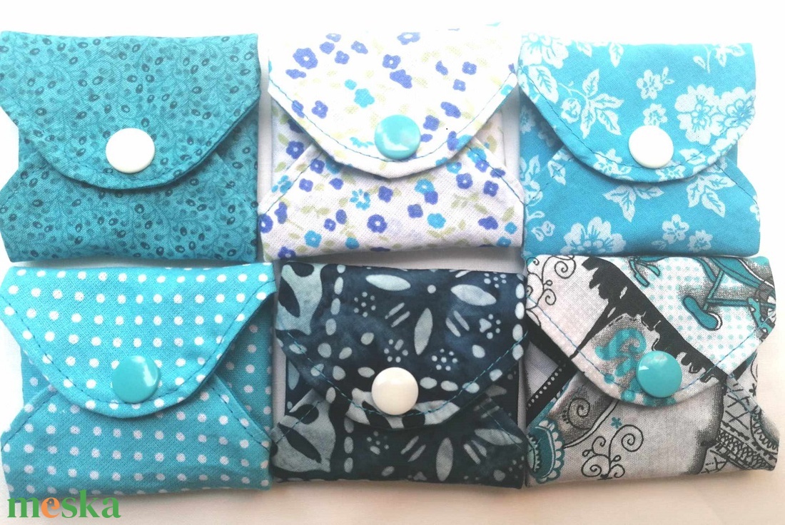 Pamut tisztasági betét szett Türkizkék Tenger - szépségápolás - intim higiénia - tisztasági betét - Meska.hu