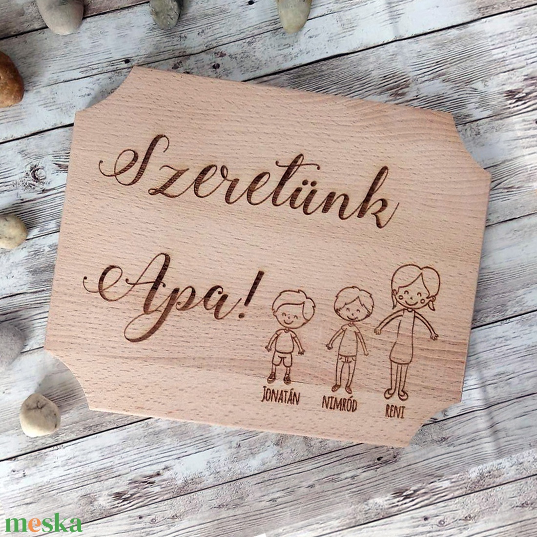 Vágódeszka gyerek figurákkal névre szólóan - otthon & életmód - konyhafelszerelés, tálalás - sütés, főzés - vágódeszka - Meska.hu