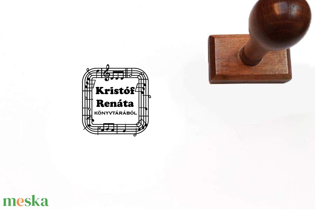 Muzsika mintájú ex libris pecsét - könyv & zene - ex libris pecsét - Meska.hu
