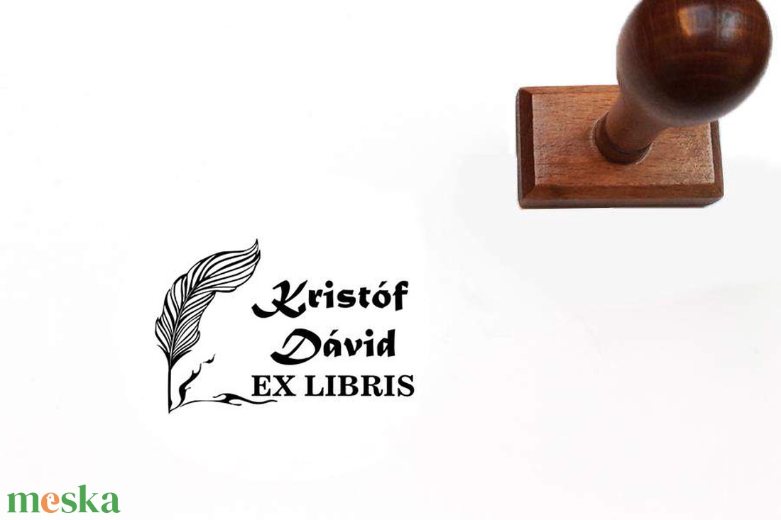 Penna mintájú ex libris pecsét - könyv & zene - ex libris pecsét - Meska.hu