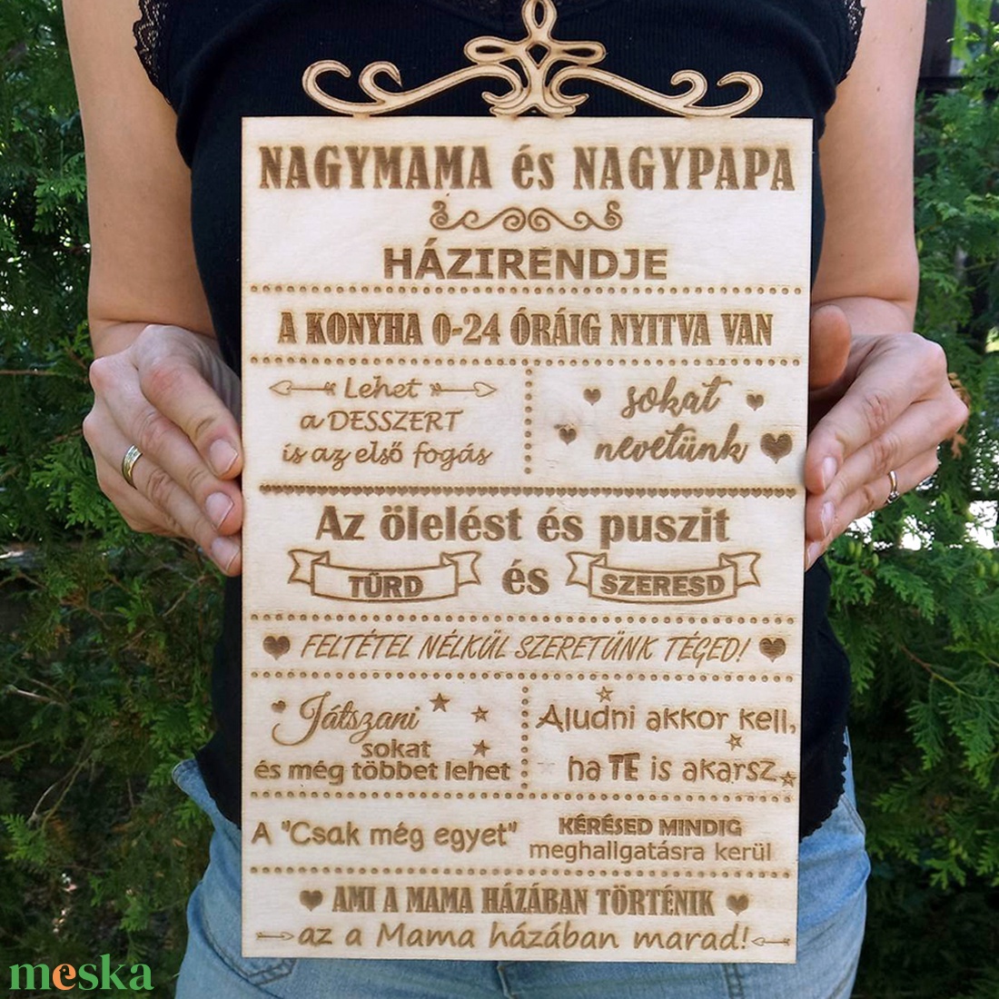 Nagymama házirendje tábla - otthon & életmód - dekoráció - kép & falikép - táblakép - Meska.hu